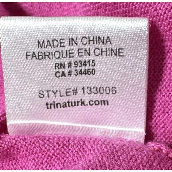 Trina Turk Cotton Knit Cardigan Sweater Women’s Sz L Gold‎ Metal Buttons Pink - Picture 6 of 8